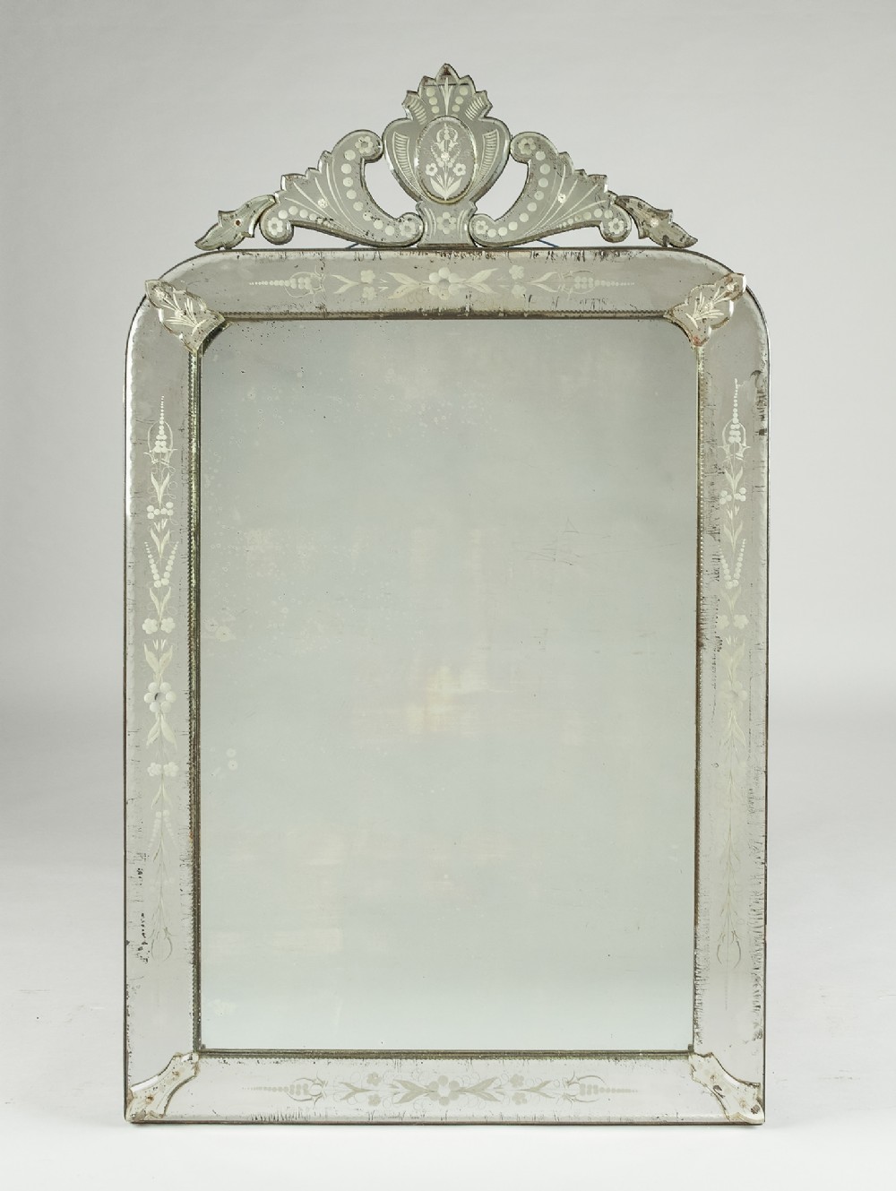  Italian Venetian Glass Overmantle Mirror