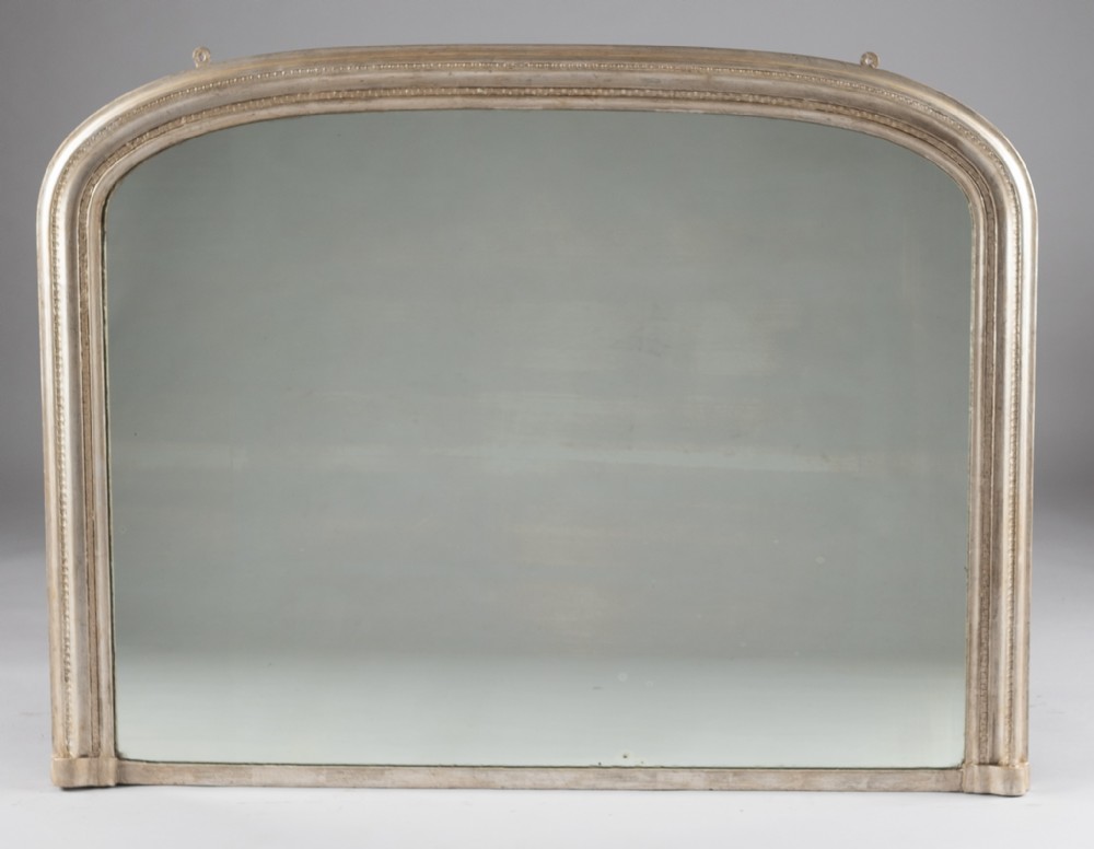 Large 19th Century English Silvered Overmantle Mirror
