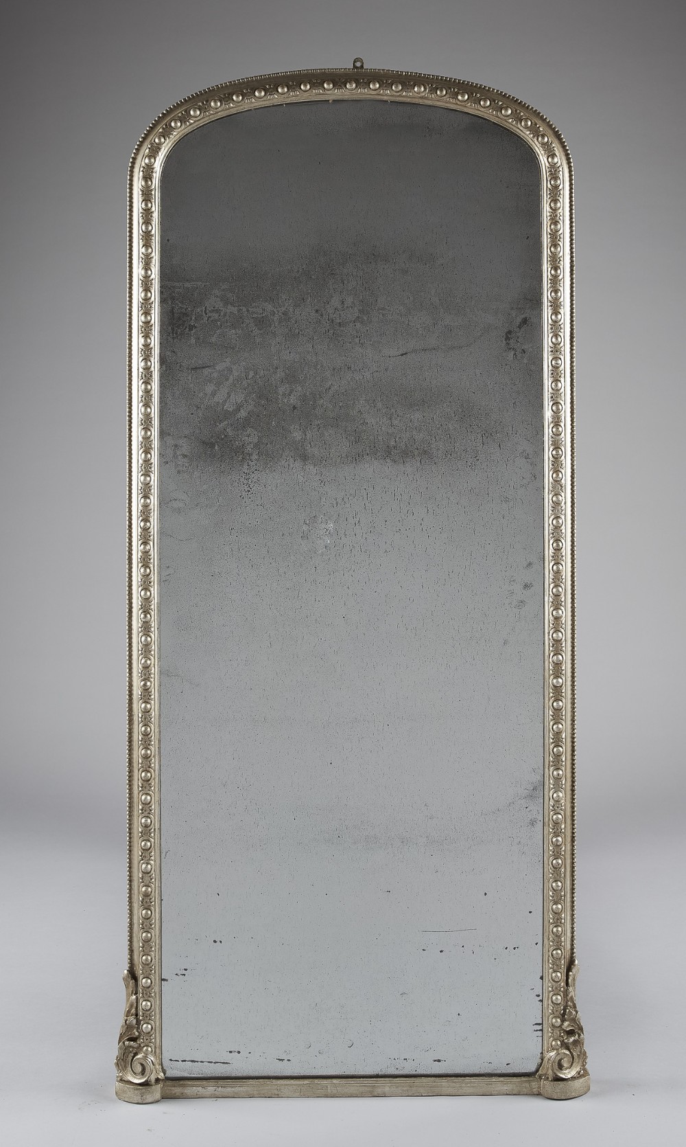 19th Century Large English Victorian Silvered Pier Overmantle Mirror