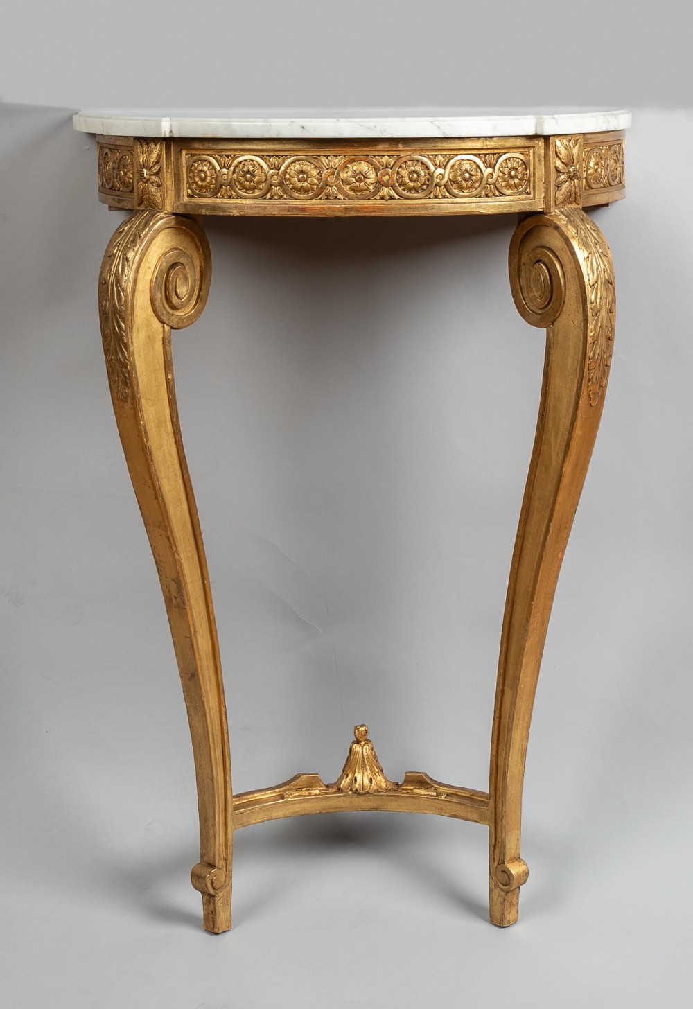 19th Century French Gilt Console Table With Marble Top