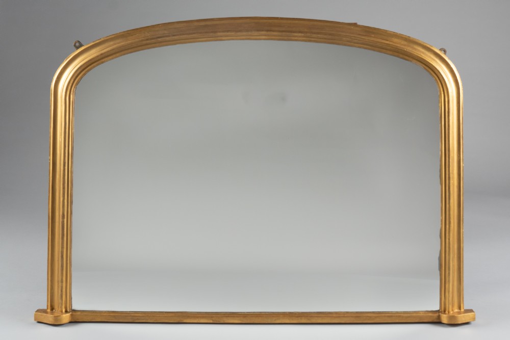 Large 19th century Victorian English Gilt Archtop Overmantle