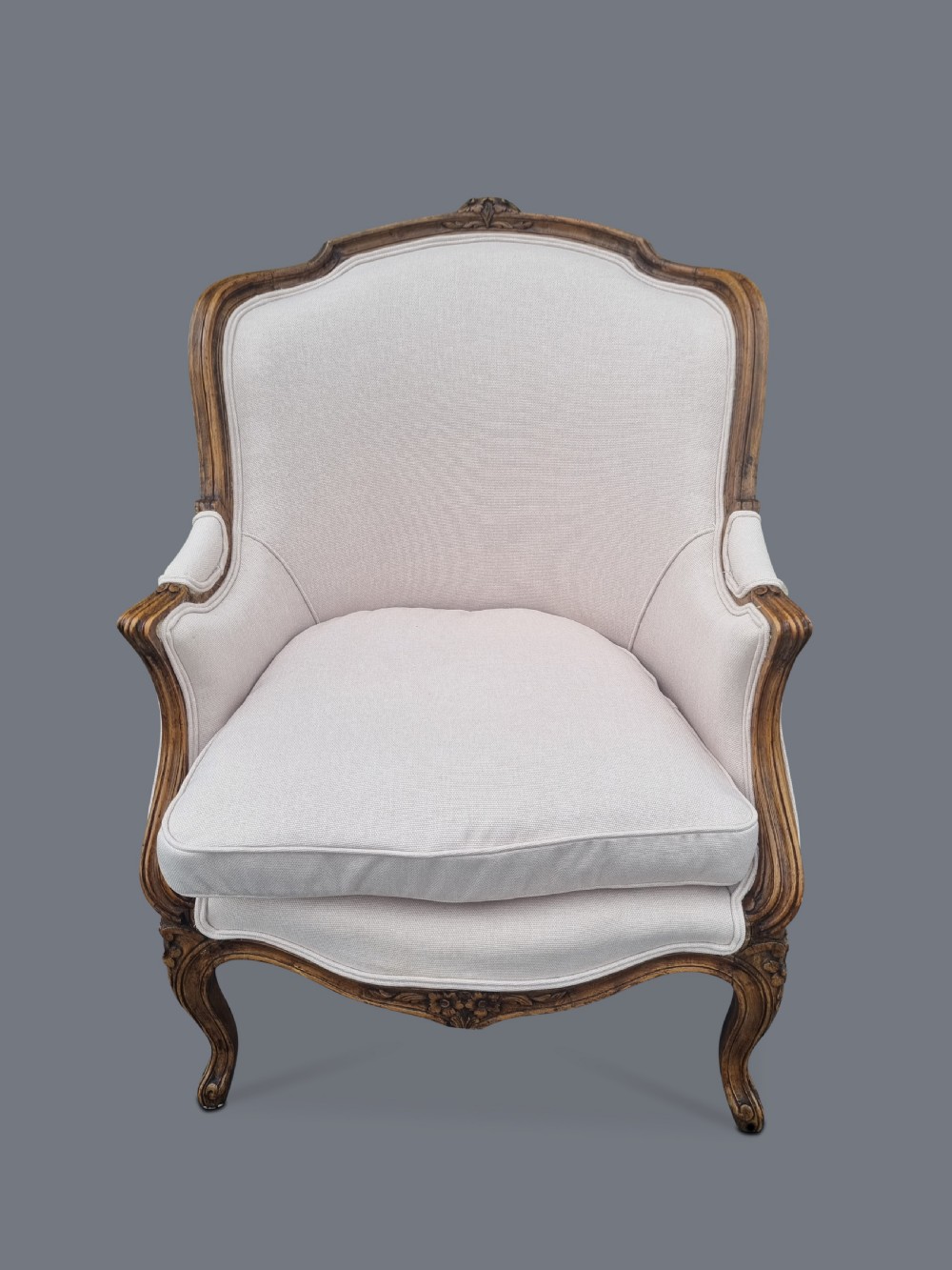 Pair Of Large French Louis XV Style Carved Walnut Armchairs View II