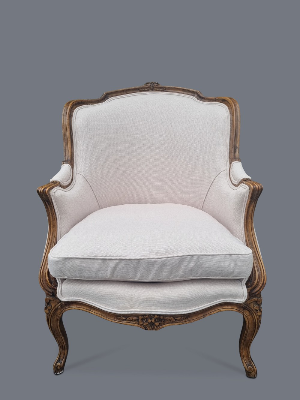 Pair Of Large French Louis XV Style Carved Walnut Armchairs View III