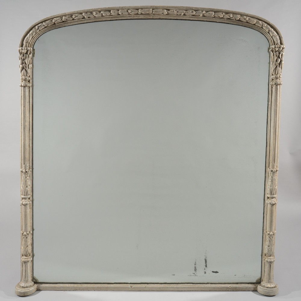 Large 19th Century English Painted Overmantle Mirror
