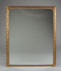 LARGE 19TH CENTURY VICTORIAN ENGLISH GILT OVERMANTLE MIRROR