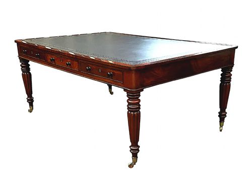 Superb George IV, Gillows Style, Mahogany Library Table / Desk