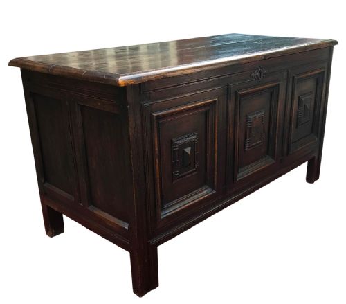 Antique Oak 17th Century Coffer circa 1680