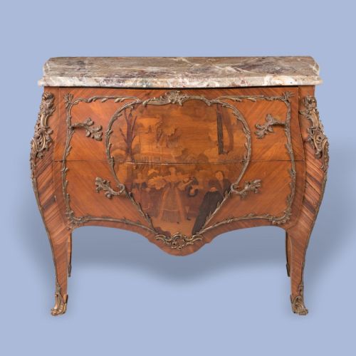 A FRENCH MARQUETRY COMMODE IN THE LOUIS XV MANNER - ADDITIONAL PHOTO 1