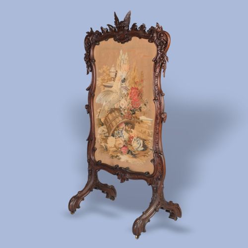 A FIRE SCREEN IN THE VICTORIAN ROCOCO TASTE - ADDITIONAL PHOTO 4