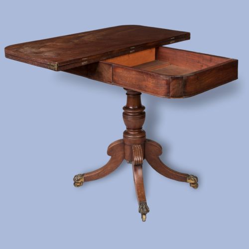 A PAIR OF GEORGE IV PERIOD MAHOGANY TEA TABLES - ADDITIONAL PHOTO 7