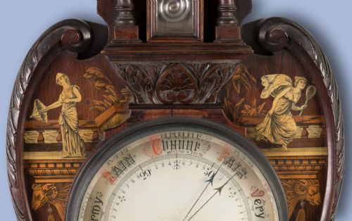 A NEOCLASSICAL MARQUETRY BAROMETER - ADDITIONAL PHOTO 3