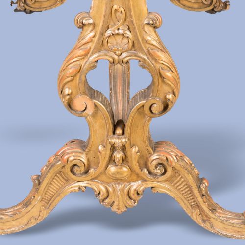 A MID19TH CENTURY AMBOYNA GILTWOOD CENTRE TABLE - ADDITIONAL PHOTO 2