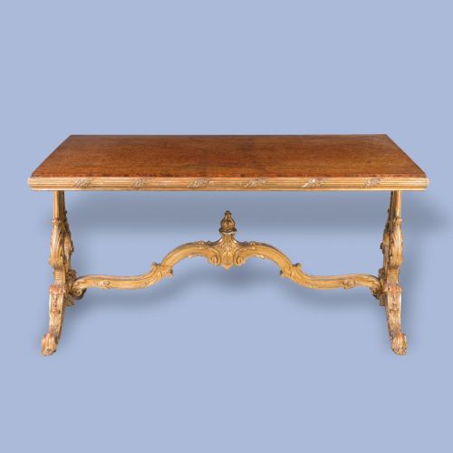 A MID19TH CENTURY AMBOYNA GILTWOOD CENTRE TABLE - ADDITIONAL PHOTO 5