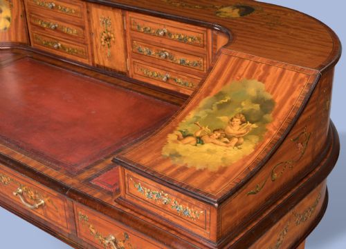 AN ATTRACTIVE SATINWOOD CARLTON HOUSE DESK - ADDITIONAL PHOTO 5