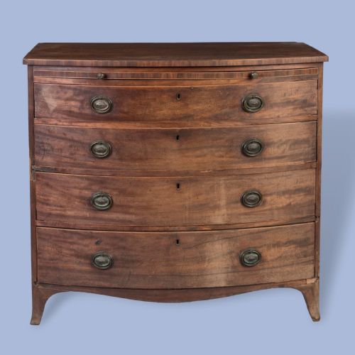 A GEORGE III PERIOD MAHOGANY CHEST OF DRAWERS - ADDITIONAL PHOTO 1