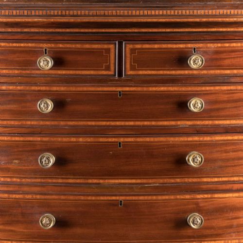 A FINE BOWFRONTED MAHOGANY TALLBOY - ADDITIONAL PHOTO 1