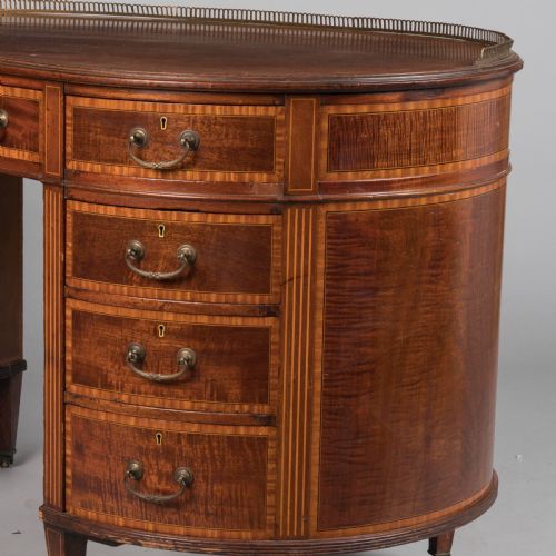 A LATE 19TH CENTURY MAHOGANY KIDNEYSHAPED DESK - ADDITIONAL PHOTO 3