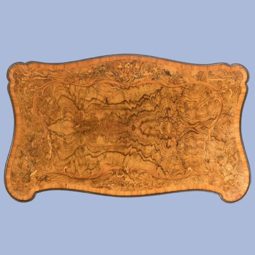 A MARQUETRY AND BURR WALNUT SIDE TABLE IN THE LOUIS XV STYLE BY GILLOWS - ADDITIONAL PHOTO 9