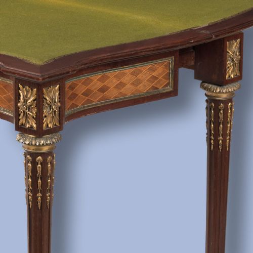 AN ORMOLUMOUNTED PARQUETRY CARD TABLE IN THE LOUIS XVI STYLE - ADDITIONAL PHOTO 4