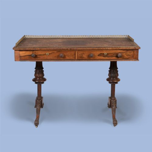 A LATE GEORGIAN ROSEWOOD WRITING TABLE - ADDITIONAL PHOTO 1
