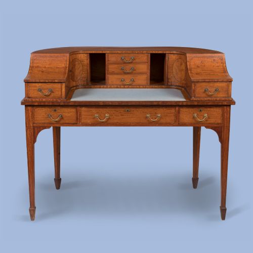AN EDWARDIAN SATINWOOD 'CARLTON HOUSE' DESK - ADDITIONAL PHOTO 1