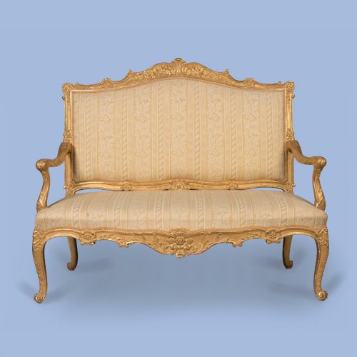 A GOOD GILTWOOD CANAP IN THE LOUIS XVTH MANNER