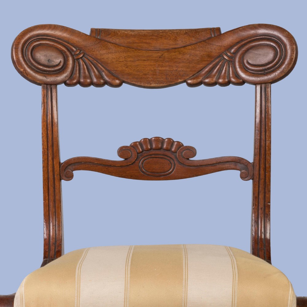 A SET OF 8 MAHOGANY CARVED DINING CHAIRS OF THE WILLIAM IV PERIOD View IV
