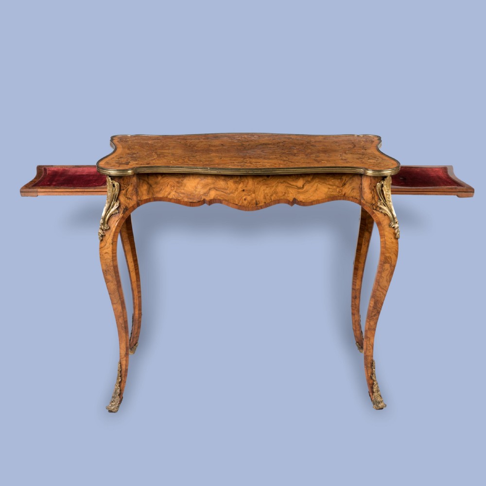 A Marquetry and Burr Walnut Side Table In the Louis XV Style By Gillows View III