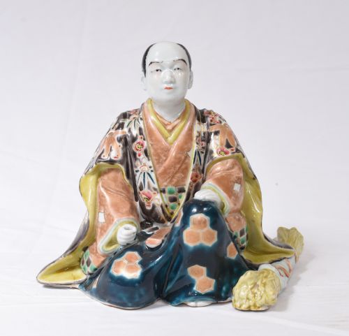 Japanese Kutani Porcelain Statue Male Figurine 1890