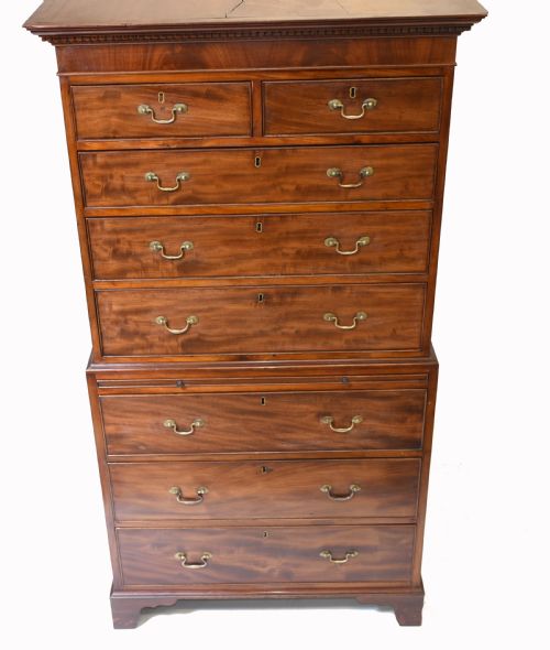 fig 1. Georgian Chest on Chest Mahogany Antique 1820