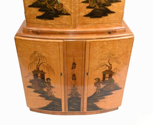 fig 1. Art Deco Drinks Cabinet Chinoiserie Vintage Cocktail 1930