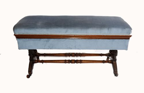 Antique French Stool Window Seat Storage Box Gillows 1880