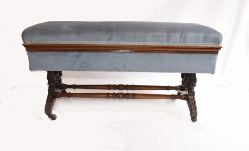 fig 1. Antique French Stool Window Seat Storage Box Gillows 1880