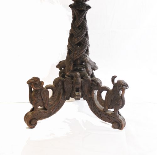 fig 1. Burmese Side Table - Antique Hand Carved Burma Furniture Myanmar