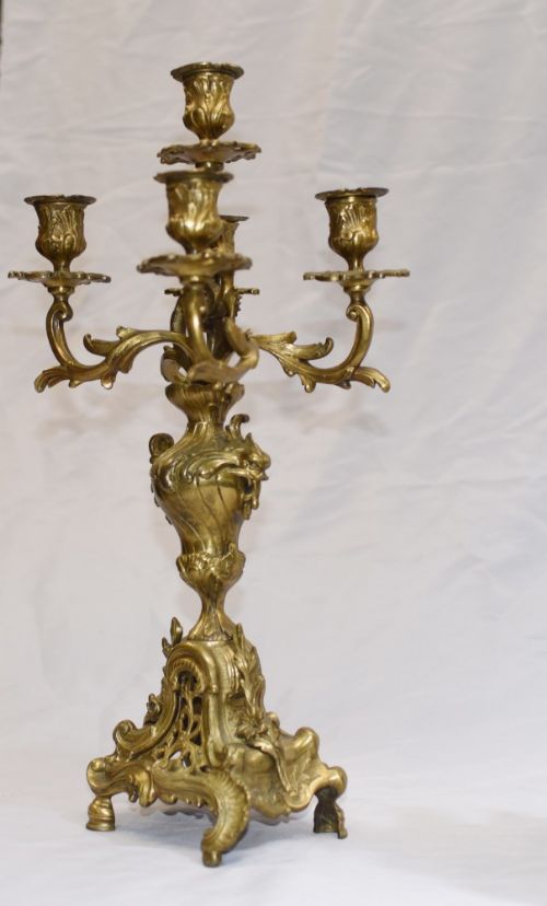 fig 1. French Antique Gilt Clock Set - Cherub Garniture