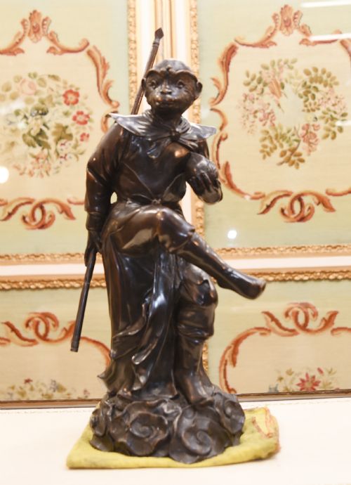 fig 1. Antique Bronze Victorian Monkey Statue - Ape Primate Casting 1880