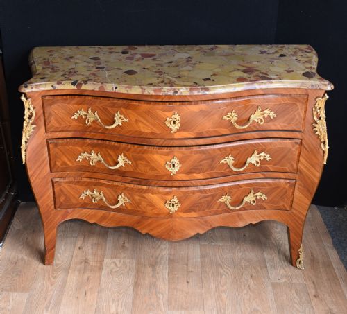 French Chest of Drawers - Antique Kingwood Bombe Commode