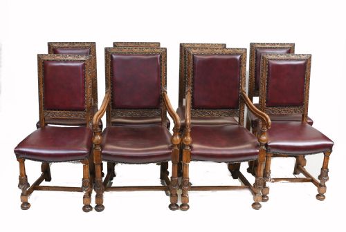 Set Oak Dining Chairs English Antique Farmhouse Furniture
