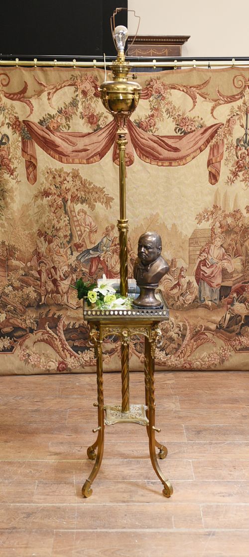 Antique Gilt French Floor Lamp Table