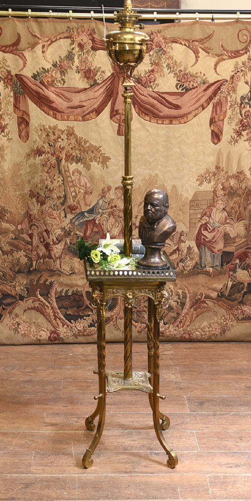 fig 1. Antique Gilt French Floor Lamp Table