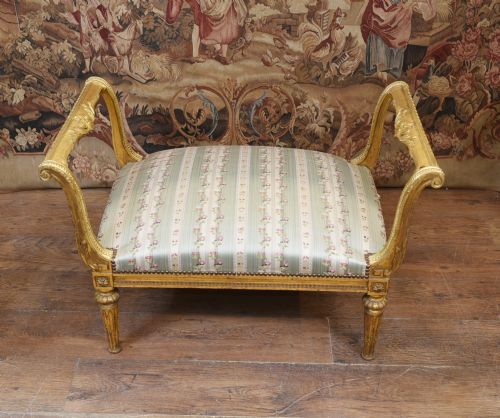 fig 1. French Gilt Stool Antique Empire Seat 1920