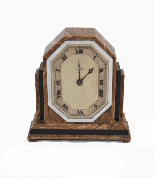 Art Deco Mantle Clock Marble Period 1920s Swinden Birmingham