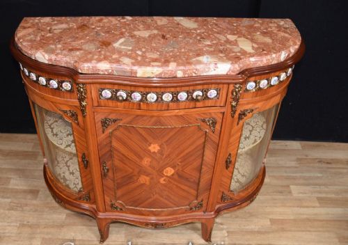 fig 2. Antique French Cabinet - Kingwood Sideboard Sevres Porcelain Plaques