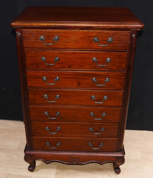 Antique Wellington Chest Drawers Mahogany 1890