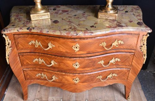 French Chest of Drawers - Antique Kingwood Bombe Commode