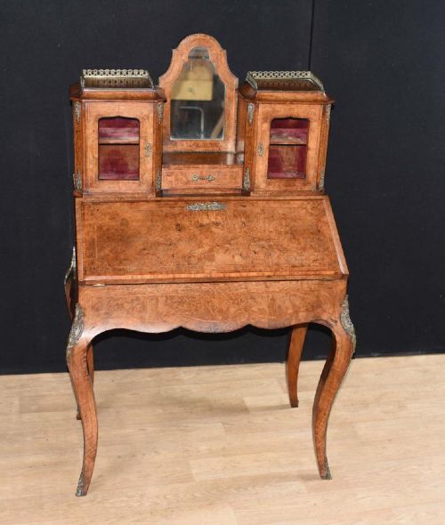 Antique French Desk - Walnut Bonheur De Jour Ladies Desk Circa 1880