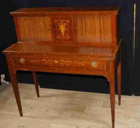 fig 1. Antique Edwardian Desk Writing Table - Mahogany Sheraton
