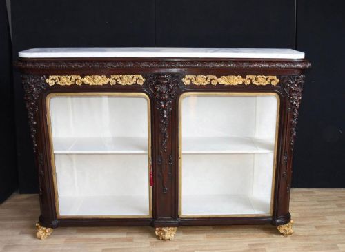 French Rosewood Sideboard Carved Display Cabinet