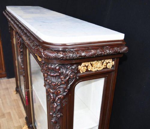 fig 1. French Rosewood Sideboard Carved Display Cabinet