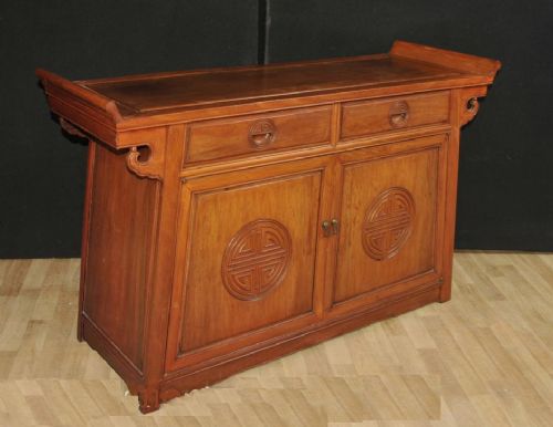 fig 2. Pair Antique Chinese Tables - Mahogany Sideboards